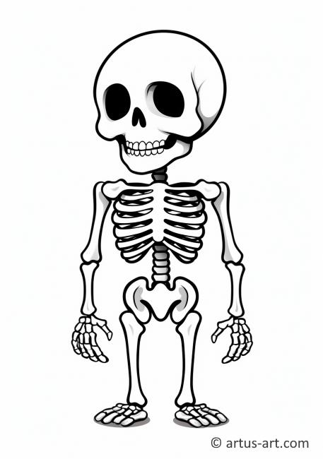 Page de coloriage de squelette